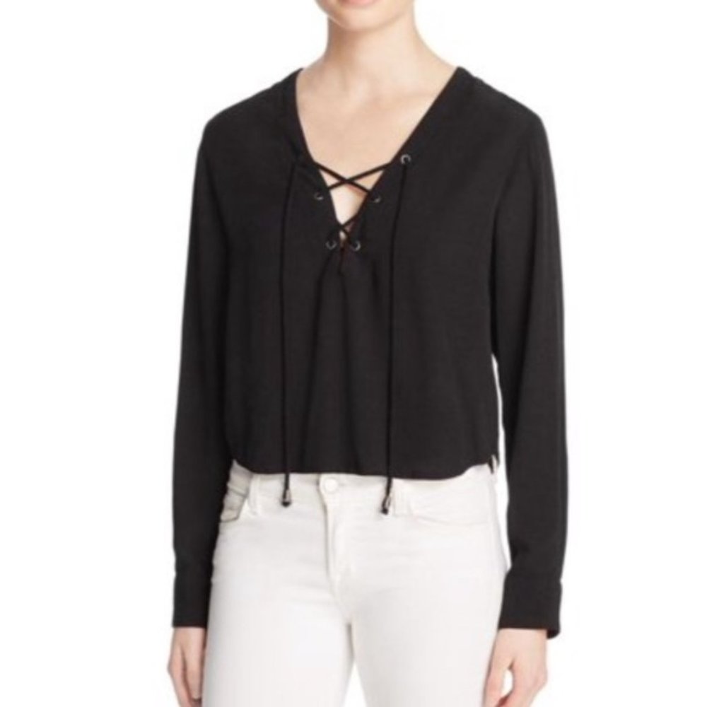 Rails Grace Lace Up Blouse Crop Top